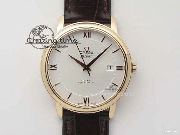 0514 Fashionable De Ville Prestige Real Power Reserve SS TW 1:1 Best Edition White Dial Blue Markers On Leather Strap A 8094